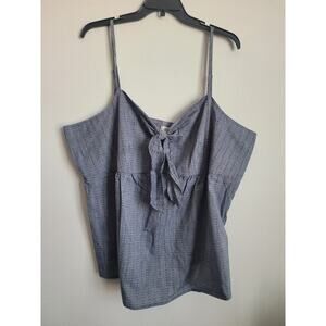 A.N.A Women's Faux Denim Tank Top with‎ Front Bow Size 2X